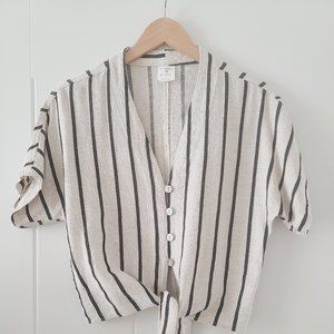 Tie Front Button Up